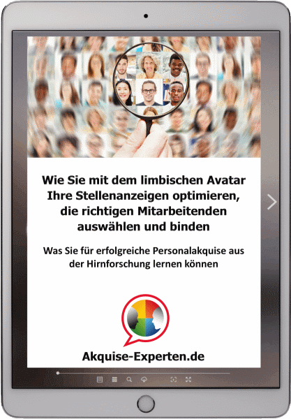 E-Book "Stellenanzeigen optimieren, Mitarbeiter auswählen und binden mit dem limbischen Avatar"